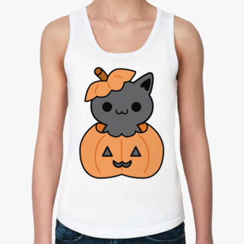 Женская майка с принтом Pumpkin Cat