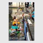 Indian women. Washing