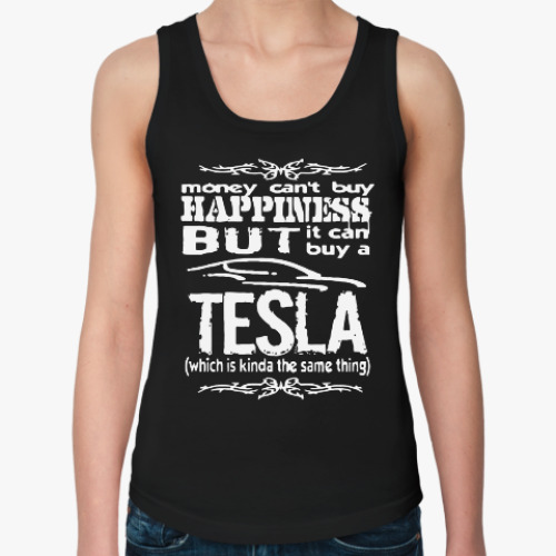 Женская майка с принтом Tesla