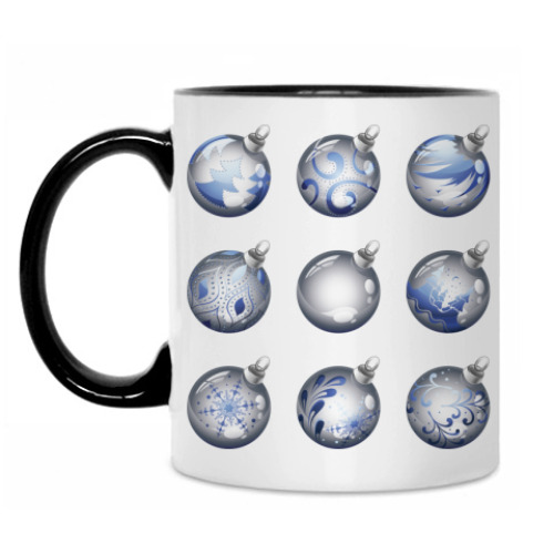 Кружка с принтом Новогодние шары