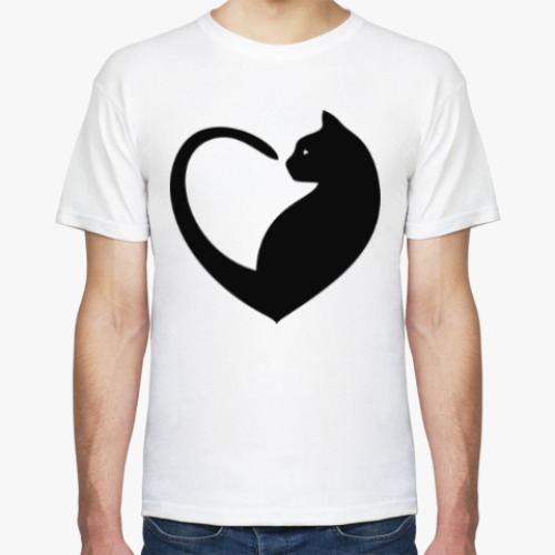 Футболка с принтом Сердце – кот