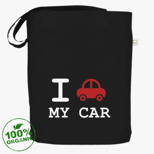 Сумка шоппер с принтом I love my car
