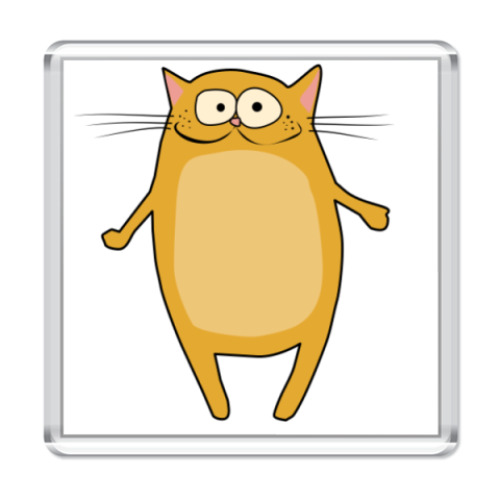 Магнит с принтом  Рыжий Кот