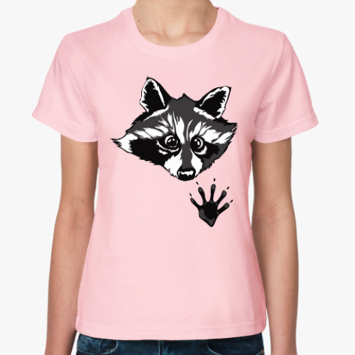 Женская футболка с принтом енот