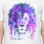 Лев акварель