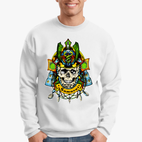 Свитшот с принтом Череп Самурая