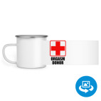 Кружка металлическая белая (круговая запечатка)