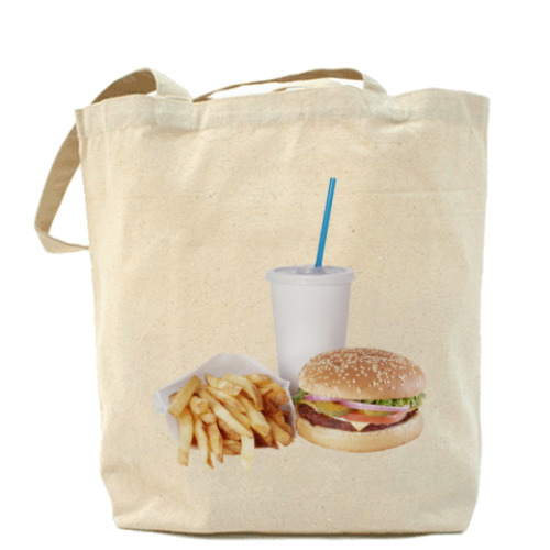 Сумка шоппер с принтом Время обеда!