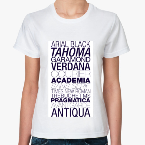Классическая футболка с принтом Helvetica