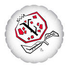 Подушка 35x35 см с цветной обратной стороной Спелый гранат