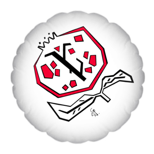 Подушка с принтом Спелый гранат