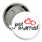 Значок 75 мм Just Married