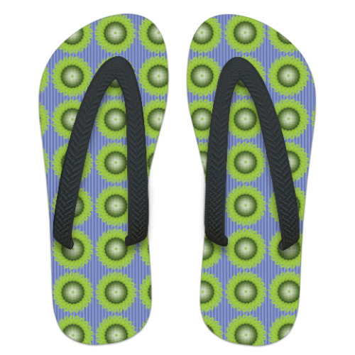 Шлепанцы (сланцы) с принтом Грины полосатые