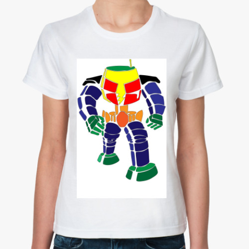 Классическая футболка с принтом  Робот