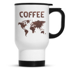 Кружка-термос белая 'Coffee'