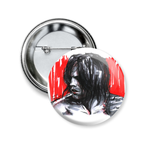 Значок 50мм с принтом Winter Soldier (Bucky Barnes)