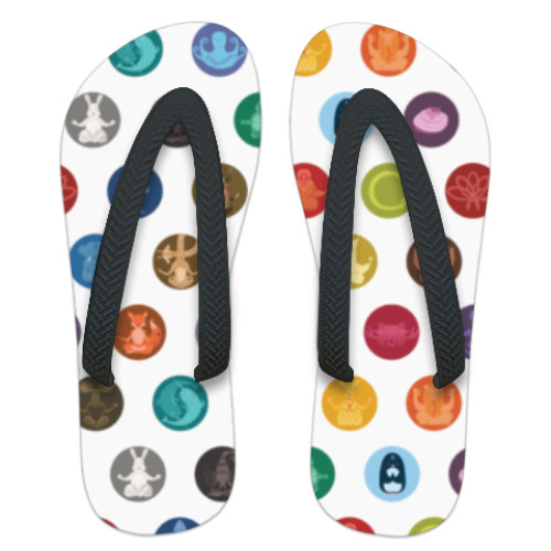 Шлепанцы (сланцы) с принтом A to Z: Animal Zen