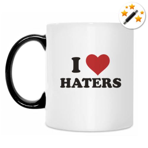 Кружка-хамелеон с принтом Люблю ненавистников