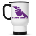 Кружка-термос белая Серийный Ленивец