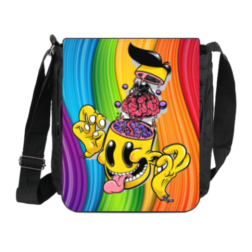 Сумка на плечо (мини-планшет) с принтом CRAZY BRAIN