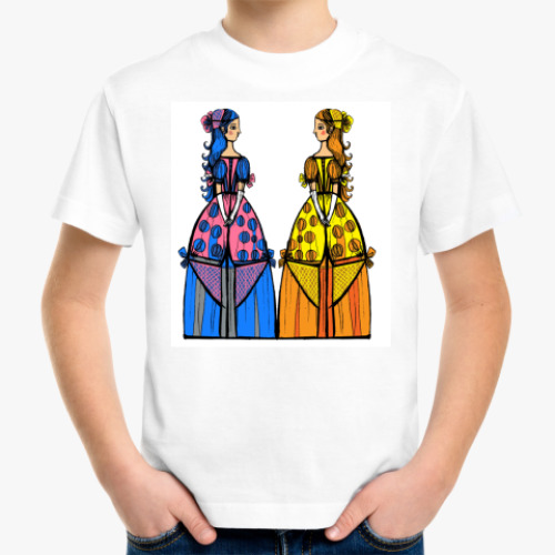 Детская футболка с принтом Девушки