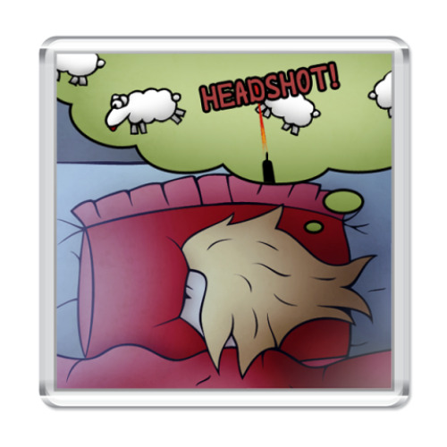 Магнит с принтом Headshot!