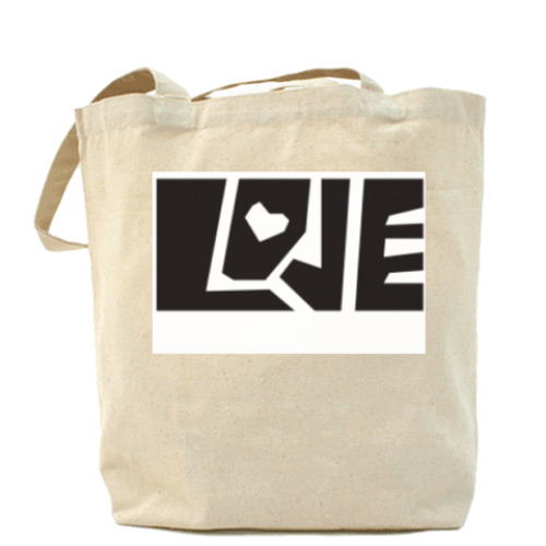 Сумка шоппер с принтом Love