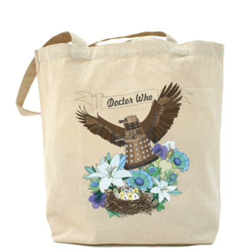 Сумка шоппер с принтом Далек и яички