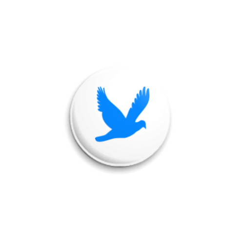 Значок 25мм с принтом синяя птица