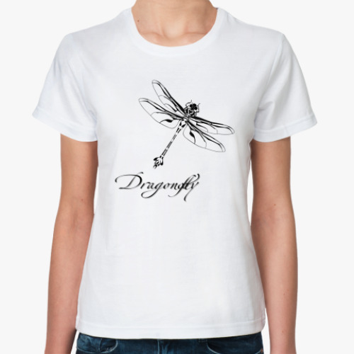 Классическая футболка с принтом  Dragonfly