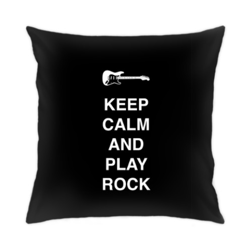 Подушка с принтом Keep pigs and play rock
