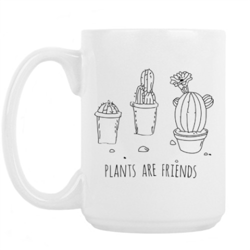 Кружка с принтом Plants are friends