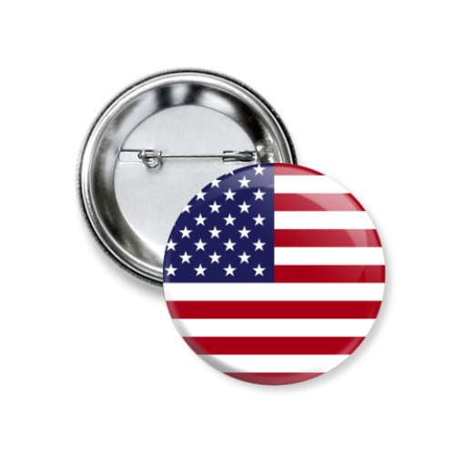 Значок 37мм с принтом США, USA, Америка