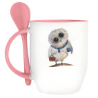 Совенок с чашечкой кофе