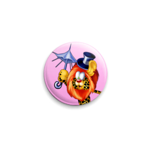 Значок 25мм с принтом  'Лео на прогулке'