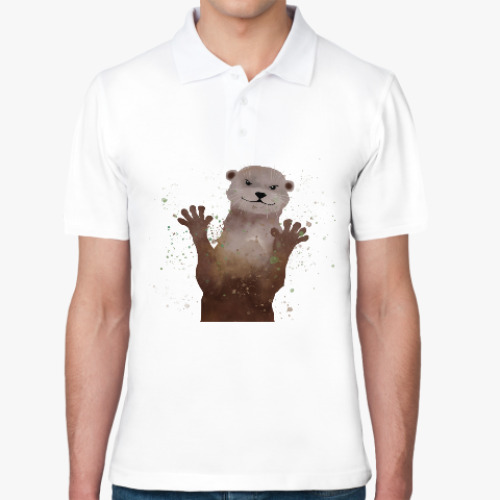 Рубашка поло с принтом Выдра и брызги