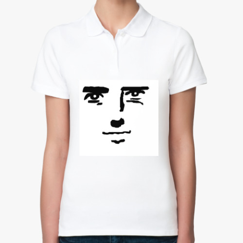 Женская рубашка поло (печать) с принтом face
