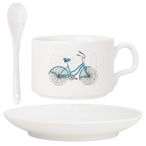 Кофейный набор с принтом Велосипед