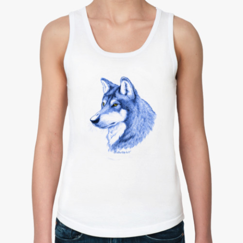 Женская майка с принтом 'Волк'