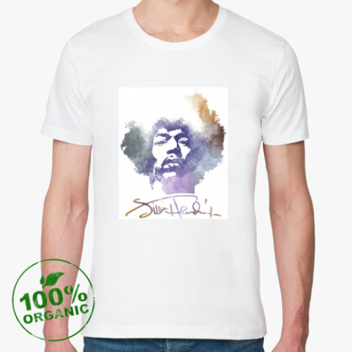 Футболка из органик-хлопка с принтом  Jimi Hendrix - Джими Хендрикс