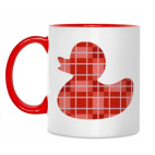 Уточка для ванной в шотландскую клетку