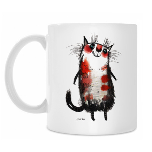 Кружка с принтом Кошка Белка