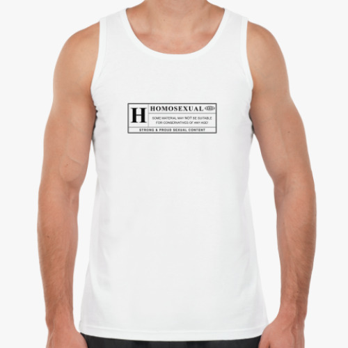 Майка с принтом WARNING Label: homosexual