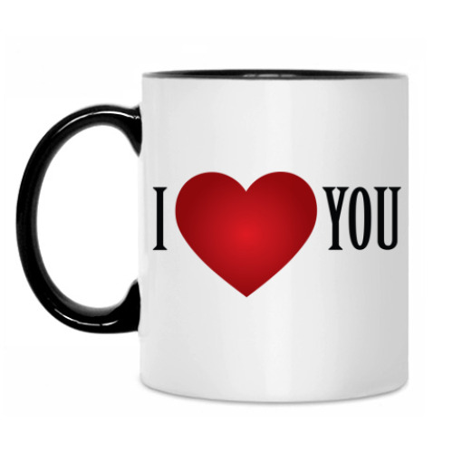 Кружка с принтом I Love You