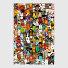 Постер 40 х 60 см Великие ученые, музыканты, художники в виде котов