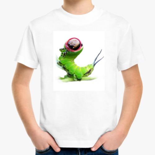 Детская футболка с принтом гусеница