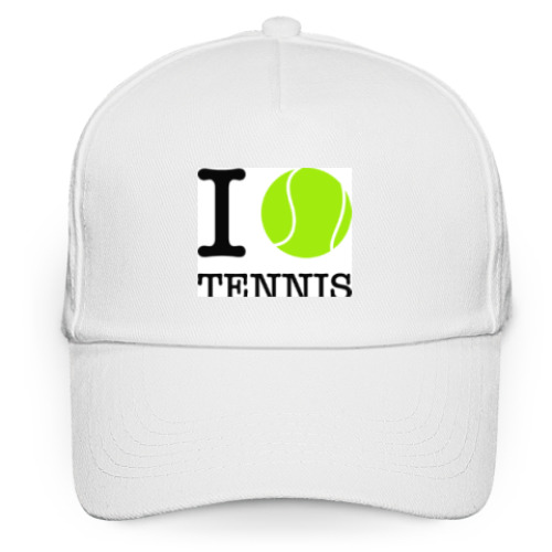Кепка бейсболка с принтом I love tennis