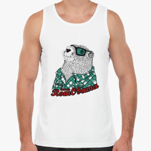 Майка с принтом Бобер Хипстер