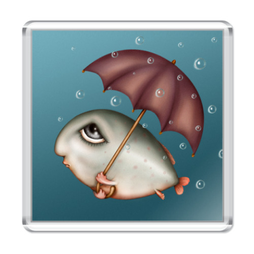 Магнит с принтом  Рыба