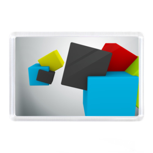 Магнит с принтом Кубики!